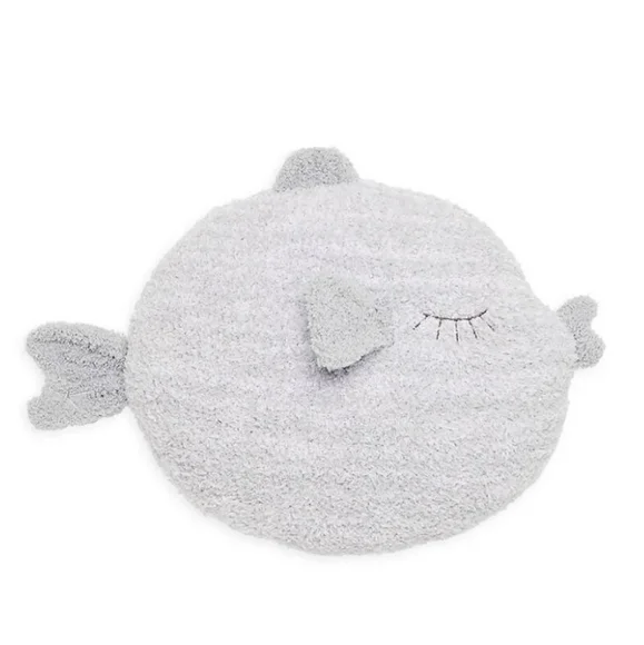 Barefoot Dreams CozyChic Buddie Fish Gray Plush Pillow Stuffed Animal - Picture 2 of 9